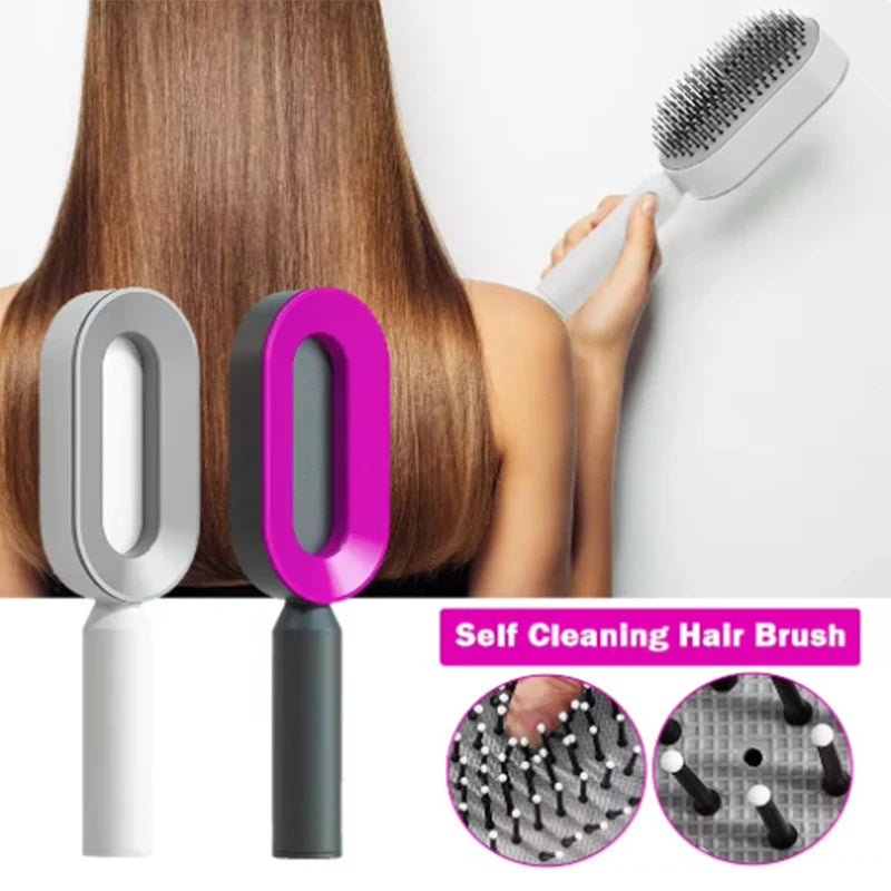 Massage Comb Hair Brush Air Cushion One-Key Self Cleaning Hair Comb Professional Detangling Scalp Air Bag Combs For Hair