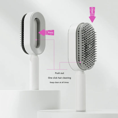 New Hair Brush One-Key Self Cleaning Detangling Scalp Air Cushion Combs Anti-static Scalp Massage for Women Grooming Tool