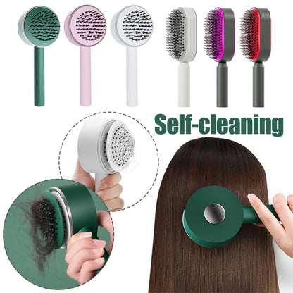 New Hair Brush One-Key Self Cleaning Detangling Scalp Air Cushion Combs Anti-static Scalp Massage for Women Grooming Tool