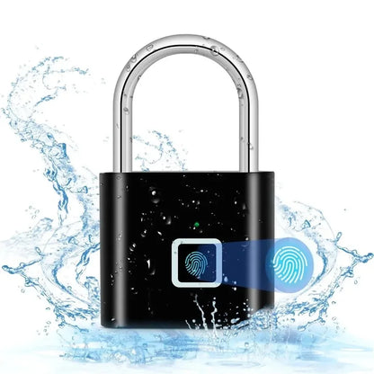 HEE RAK Keyless USB Charging Fingerprint Lock Smart Padlock Waterproof Door Lock 0.2sec Unlock Portable Anti-theft Padlock Zinc