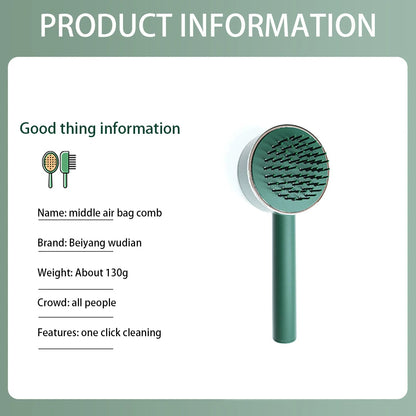 New Hair Brush One-Key Self Cleaning Detangling Scalp Air Cushion Combs Anti-static Scalp Massage for Women Grooming Tool