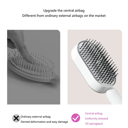 New Hair Brush One-Key Self Cleaning Detangling Scalp Air Cushion Combs Anti-static Scalp Massage for Women Grooming Tool