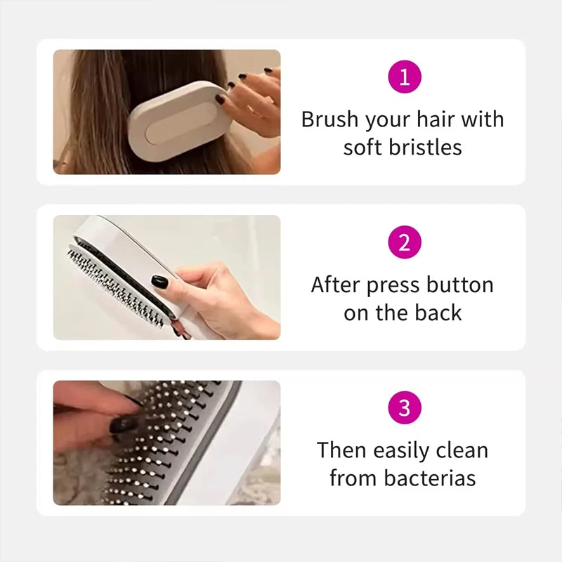 Massage Comb Hair Brush Air Cushion One-Key Self Cleaning Hair Comb Professional Detangling Scalp Air Bag Combs For Hair