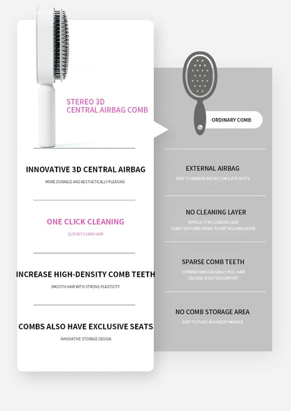 Self Cleaning Hair Brush Massage Home Hair Comb Anti-Static Hairbrush 3D Air Cushion Hair Brushes Hairdressing Styling Hair Tool