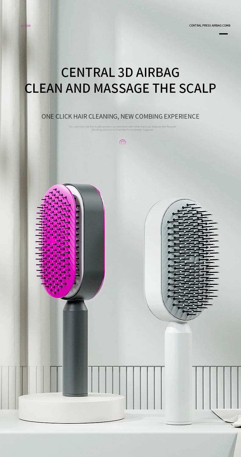 Self Cleaning Hair Brush Massage Home Hair Comb Anti-Static Hairbrush 3D Air Cushion Hair Brushes Hairdressing Styling Hair Tool