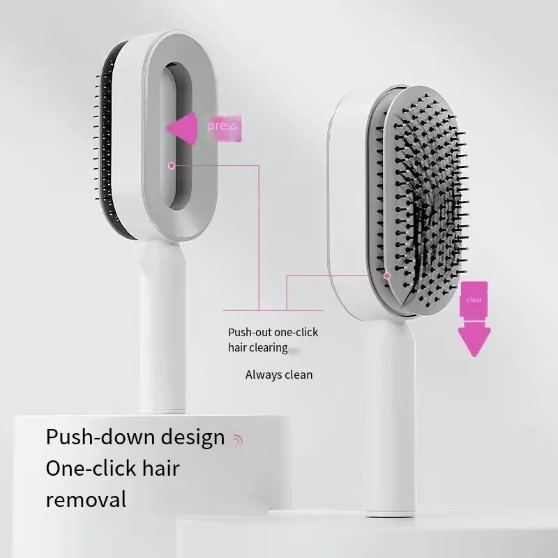 Massage Comb Hair Brush Air Cushion One-Key Self Cleaning Hair Comb Professional Detangling Scalp Air Bag Combs For Hair