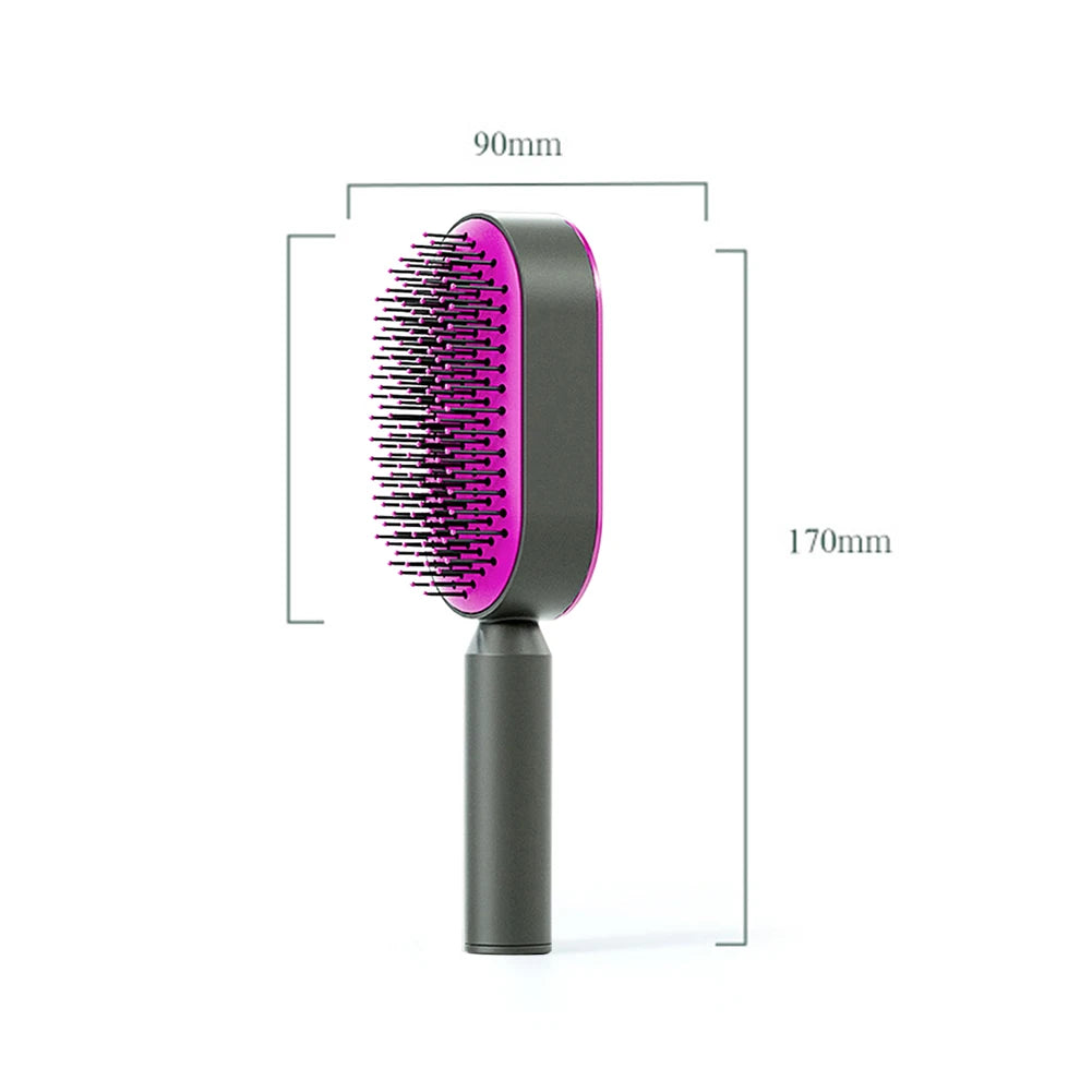 New Hair Brush One-Key Self Cleaning Detangling Scalp Air Cushion Combs Anti-static Scalp Massage for Women Grooming Tool